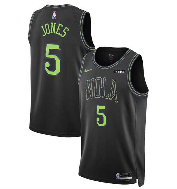 Men%27s New Orleans Pelicans #5 Herbert Jones Black 2023-24 City Edition Stitched Basketball Jersey Dzhi->new orleans pelicans->NBA Jersey